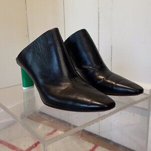 Vetements mules with green plastic heels